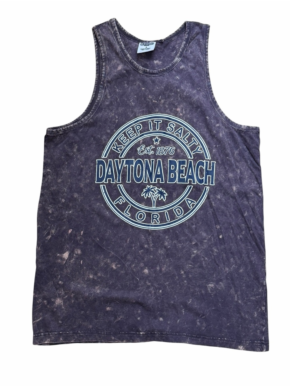 NWT L U.S. Vintage Men’s Daytona Beach Graphic Tank Top - Navy Blue